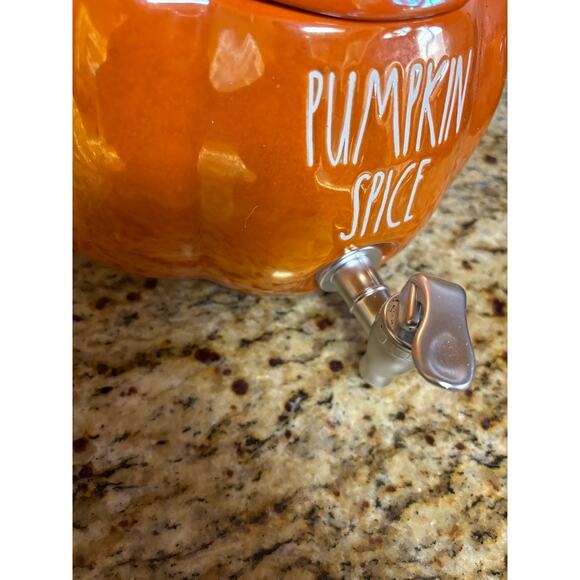 Rae Dunn by Magenta Pumpkin Spice Iridescent Pumpkin Shape Beverage DIspenser - Picture 3 of 6